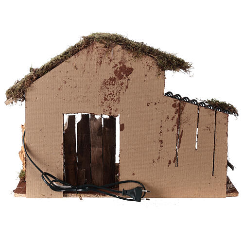 Cabana com Natividade e cerca 35x50x25 cm para presépio com figuras de 16 cm 7