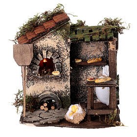 Illuminated bakery oven for Neapolitan Nativity Scene with 8 cm characters 15x15x10 cm