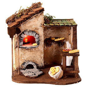 Illuminated bakery oven for Neapolitan Nativity Scene with 8 cm characters 15x15x10 cm