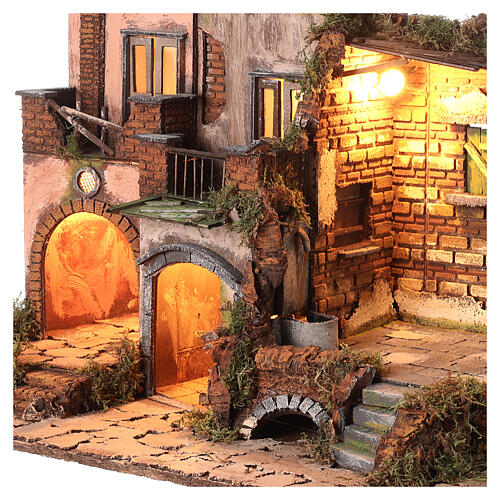 Maisons style XVIIIe siècle avec colonne pour crèche napolitaine 8-10 cm 45x60x40 cm 2