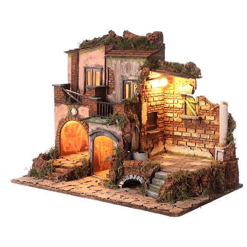 Maisons style XVIIIe siècle avec colonne pour crèche napolitaine 8-10 cm 45x60x40 cm 3