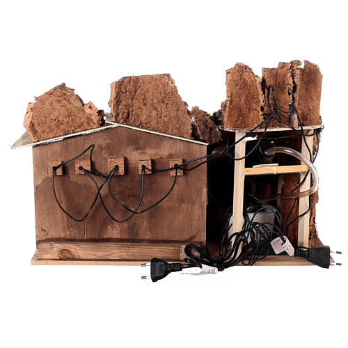 Stable with animated waterfall for Neapolitan Nativity Scene with 8-10 cm characters 30x45x30 cm 5