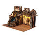 Capanna con cascata animata per presepe napoletano 8-10 cm 30X45X30 cm s3