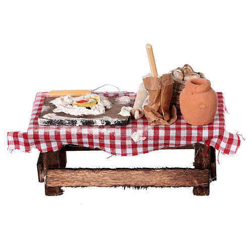 Table avec pâte à pétrir pour crèche napolitaine 6-8 cm 4