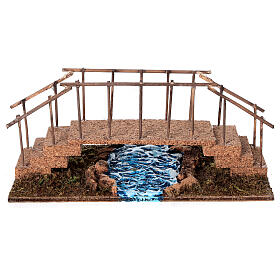 Wood bridge on a brook for Neapolitan Nativity Scene with 6-8 cm characters 10x20x10 cm