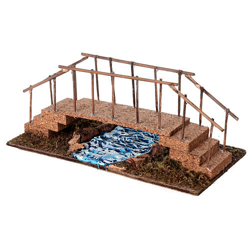Wood bridge on a brook for Neapolitan Nativity Scene with 6-8 cm characters 10x20x10 cm 2