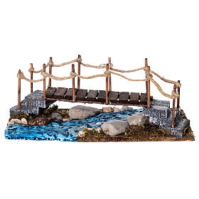 Korkbrücke mit Bach Neapolitanische Krippe 6-8 cm, 10x20x10 cm
