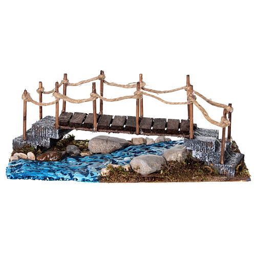 Pont en liège sur ruisseau 10x20x10 cm pour crèche napolitaine 6-8 cm 1