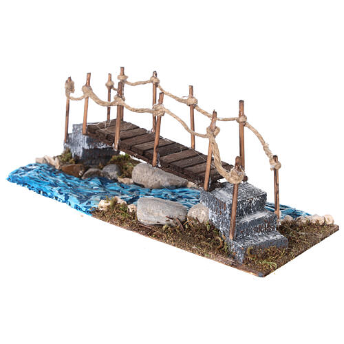 Pont en liège sur ruisseau 10x20x10 cm pour crèche napolitaine 6-8 cm 2