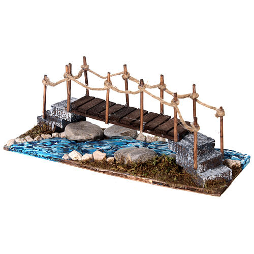 Pont en liège sur ruisseau 10x20x10 cm pour crèche napolitaine 6-8 cm 3