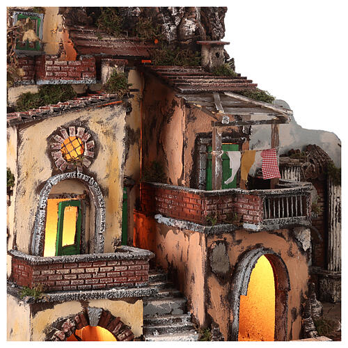 Village in 18th century style with fountain, stairs and columns for Neapolitan Nativity Scene with 10-12 cm characters 65x85x45 cm 6