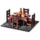 Table avec nourriture et 4 chaises pour crèche napolitaine 6-8 cm s3