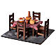 Table set figurine with 4 chairs for Neapolitan nativity scene 6-8 cm s3