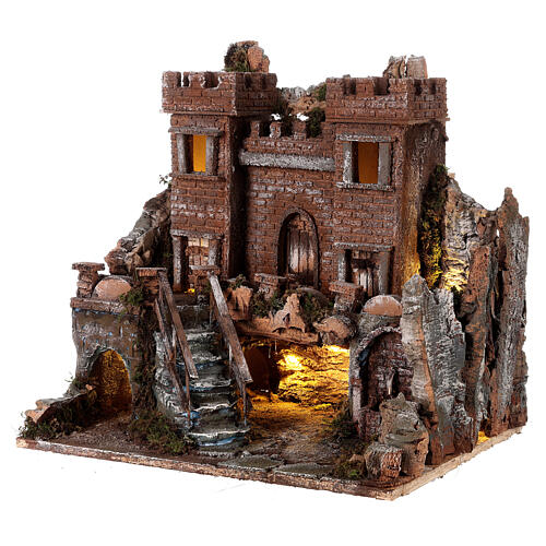 Castello romano presepe napoletano da 4-6 cm 40x40x30 cm 3