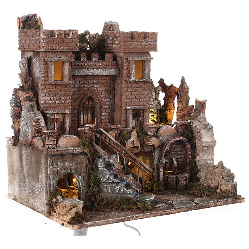 Castello romano presepe napoletano da 4-6 cm 40x40x30 cm 4