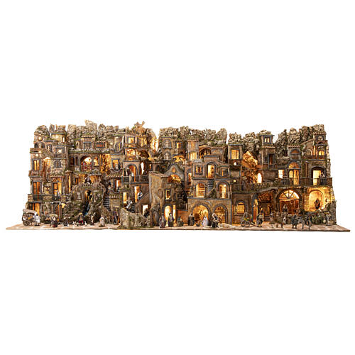 Neapolitan Nativity Scene in 18th century style for 10-12 cm characters, moduls A-B-C, 100x300x70 cm 1