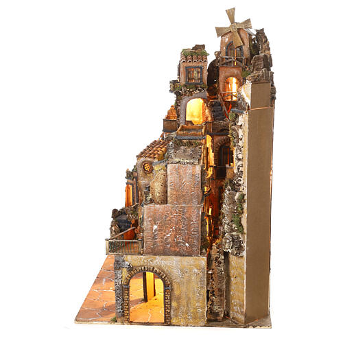 Complete Neapolitan Nativity village in 18th century style for 10-12 cm characters, 100x300x70 cm 14