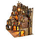 Complete Neapolitan Nativity village in 18th century style for 10-12 cm characters, 100x300x70 cm s12