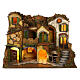 Colourful hamlet with oven and pen for Neapolitan Nativity Scene with 10-12 cm characters 50x60x40 cm s1