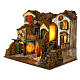 Colourful hamlet with oven and pen for Neapolitan Nativity Scene with 10-12 cm characters 50x60x40 cm s3