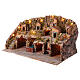 Krippenszenerie, klassisches Bergdorf mit Wasserfall, Ofen und Beleuchtung, neapolitanischer Stil, für 10-12 cm Figuren, 45x80x50 cm s5