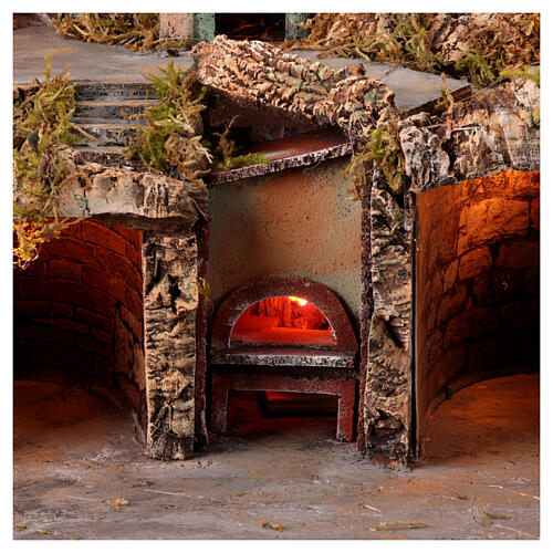 Klasyczna szopka neapolitańska, figurki 10–12 cm z kaskadą i oświetleniem, 47 × 78 × 50 cm 3