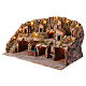 Classic Neapolitan nativity village lighted with waterfall for 10-12 cm statues 45x80x50 cm s6