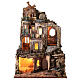 Maisons style XVIIIe avec moulin fontaine et éclairage pour crèche napolitaine 8-10 cm 70x45x60 cm s1