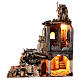 Maisons style XVIIIe avec moulin fontaine et éclairage pour crèche napolitaine 8-10 cm 70x45x60 cm s5