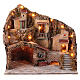 Borgo con fontana forno e capanna 45x50x35 cm per presepe Napoli 10-12 cm s7