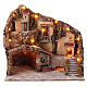 Village with fountain, oven and stable 45x50x35 cm Neapolitan nativity 10-12 cm  s6