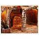 Belén clásico napolitano 8-10 cm molino cascada luces 80x65x60 cm s8