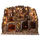 Village classique avec moulin chute eau et lumières pour crèche napolitaine 8-10 cm 80x65x60 cm s1