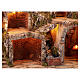 Presepe classico napoletano 8-10 cm mulino cascata luci 80x65x60 cm s4