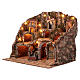 Classic Neapolitan nativity for 8-10 cm windmill waterfall lighted 80x65x60 cm s3