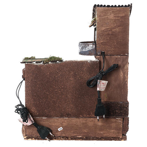 Farma z potokiem i światłem do włoskiej szopki 8 cm, wymiary, 30x30x30 cm 4