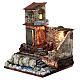 Casa rural com ribeira e luz para presépio napolitano com figuras de 8 cm 40x30x30 cm s2