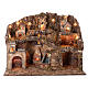 Classic setting for Neapolitan Nativity Scene with 10-12 cm characters with windmill, fireplace, waterfall and lights 60x75x50 cm s1