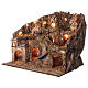 Presepe classico napoletano mulino luci cascata 10-12 cm 60x75x50 cm s3