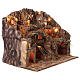 Presepe classico napoletano mulino luci cascata 10-12 cm 60x75x50 cm s4