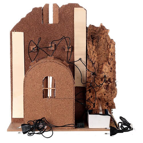 Cork temple with fountain for Neapolitan Nativity Scene with 10-12 cm characters 45x40x30 cm 5