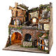 Belén estilo 700 con molino, cascada horno belén Nápoles 10-12 cm 50x50x40 cm s2