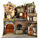 Nativity village 1700s style with mill waterfall oven for 10-12 Naples nativity 50x50x40 cm s1