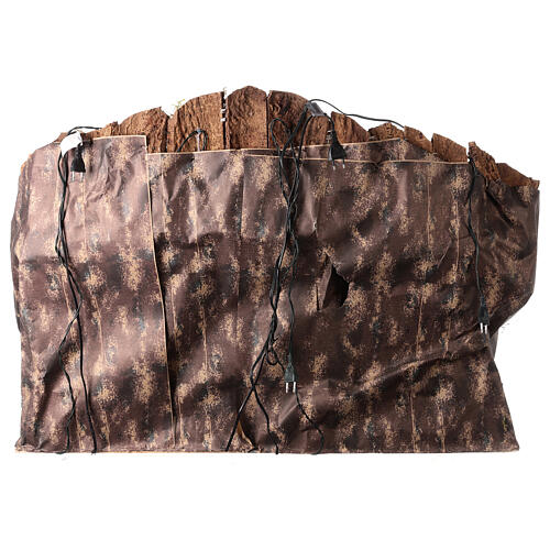 Presépio clássico napolitano com moinho de vento, cachoeira e luzes, para figuras de altura média 2-14 cm; 70x100x60 cm 17