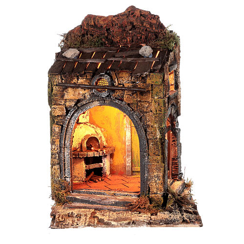 Old building with oven in 18th century style for Neapolitan Nativity Scene with 10-12 cm characters 35x25x25 cm 1