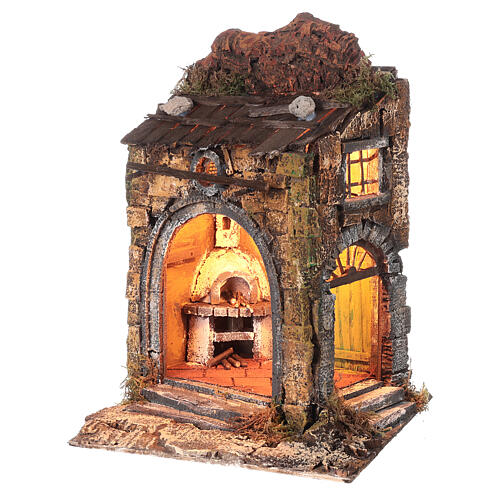 Old building with oven in 18th century style for Neapolitan Nativity Scene with 10-12 cm characters 35x25x25 cm 2