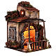 Casa rural estilo '700 com cozinha para presépio napolitano com figuras altura média 8-10 cm; 36x25x25 cm s3