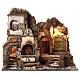 Village with fountain Neapolitan nativity scene 10-12 cm, 50x60x40 cm s1