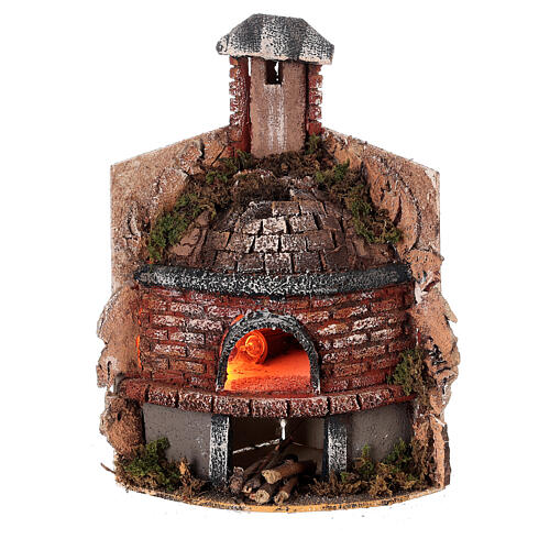 Corner oven with chimney for Neapolitan Nativity Scene with 8 cm characters 25x15x15 cm 1