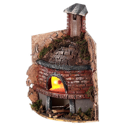 Corner oven with chimney for Neapolitan Nativity Scene with 8 cm characters 25x15x15 cm 2